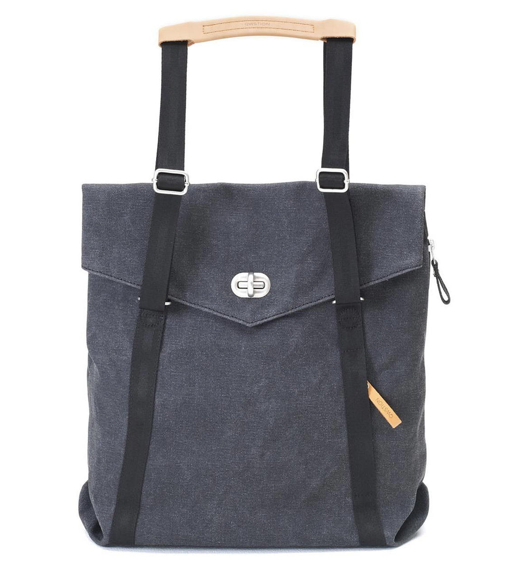 Qwstion Bag Tote washed black