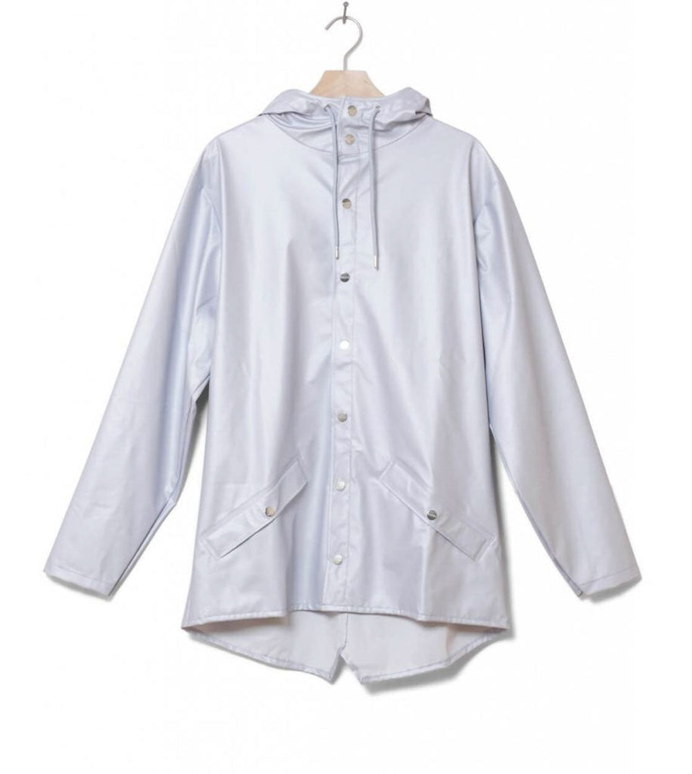 Rains Rainjacket Short silver metallic ice grey