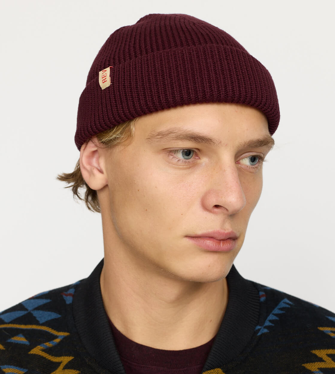 Revolution Beanie 9324 Fisherman red burgundy
