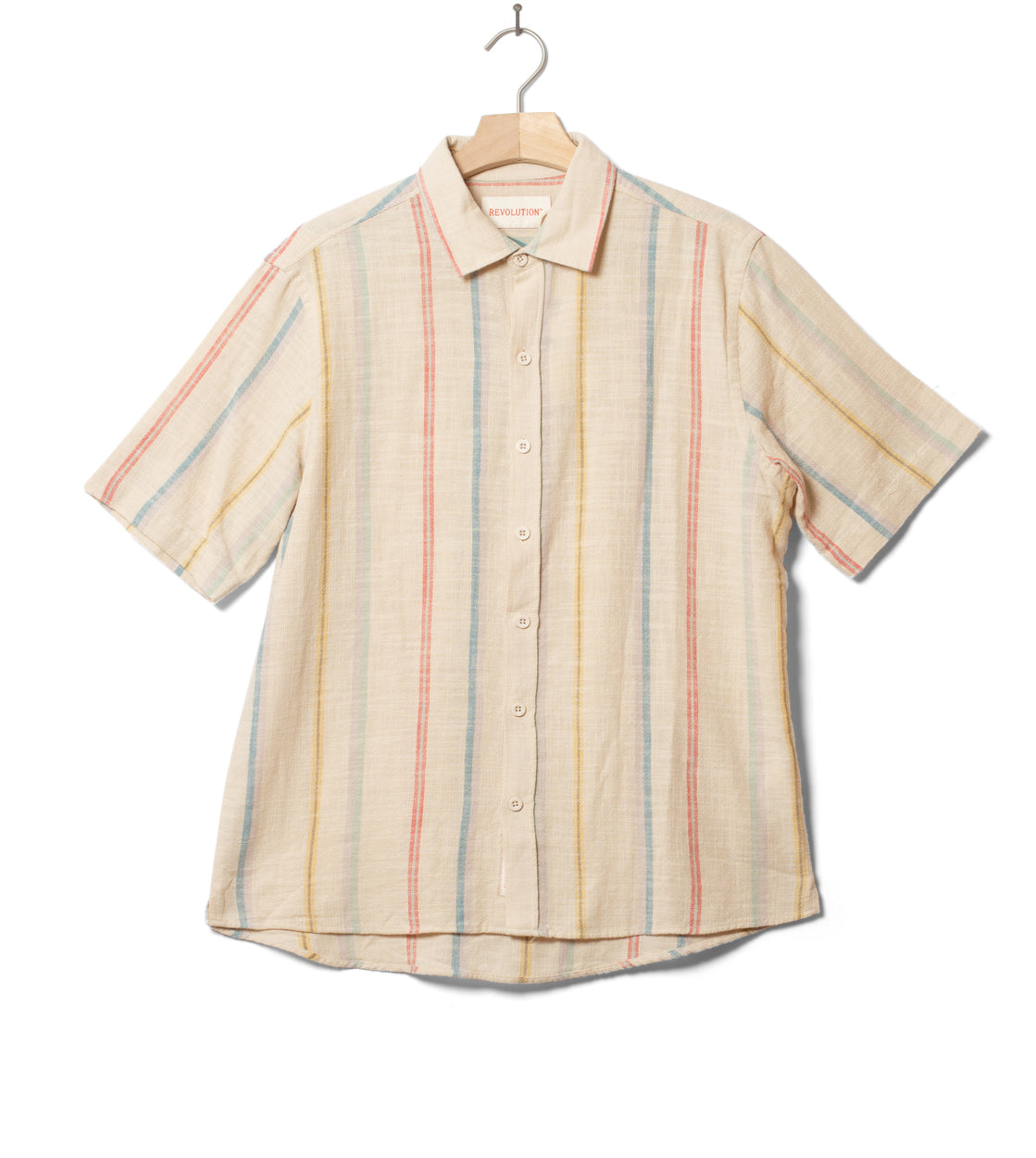 Revolution Shirt SS 3238 Cuban beige/purple