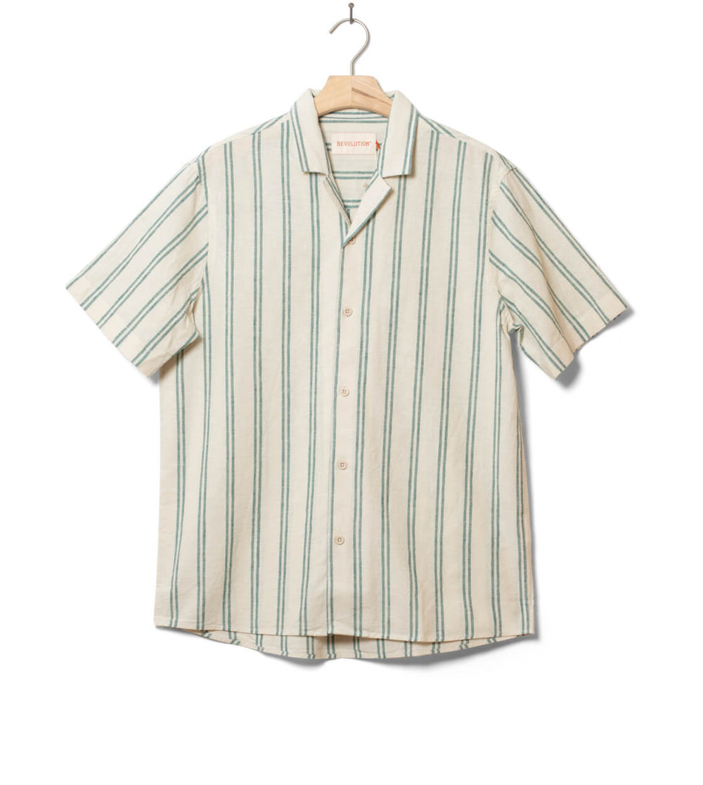 Revolution Shirt SS 3865 Cuban white petrol