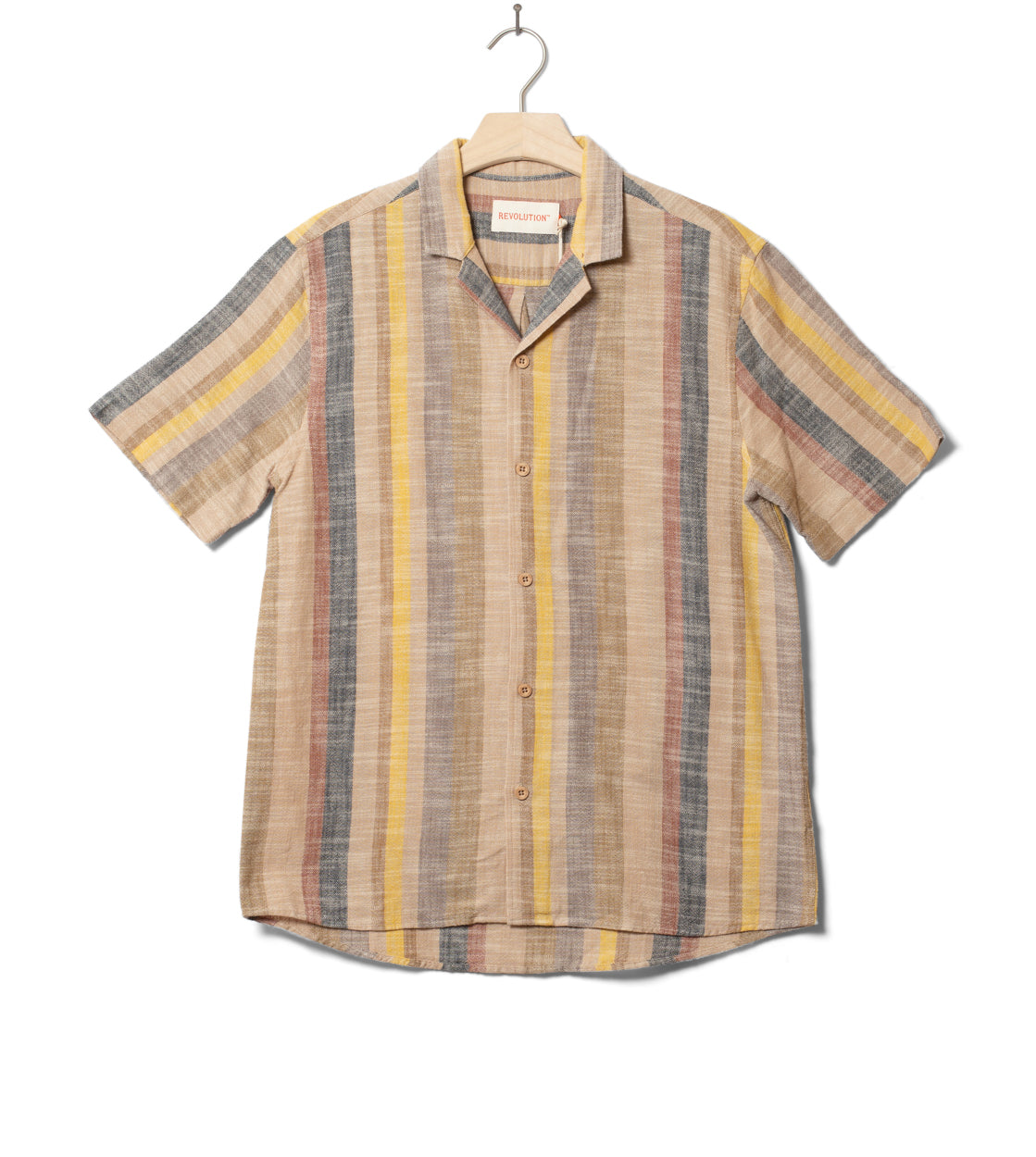 Revolution Shirt SS 3918 Cuban multi brown