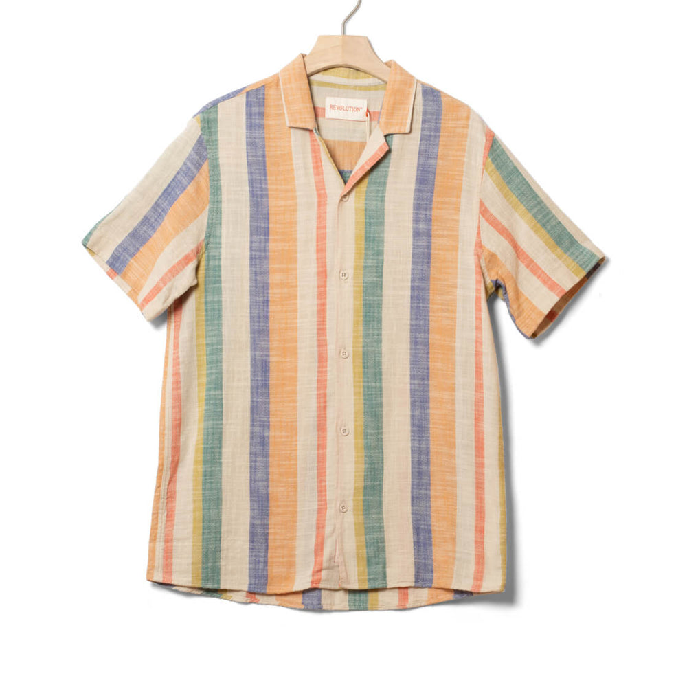 Revolution Shirt SS 3918 Cuban multi orange