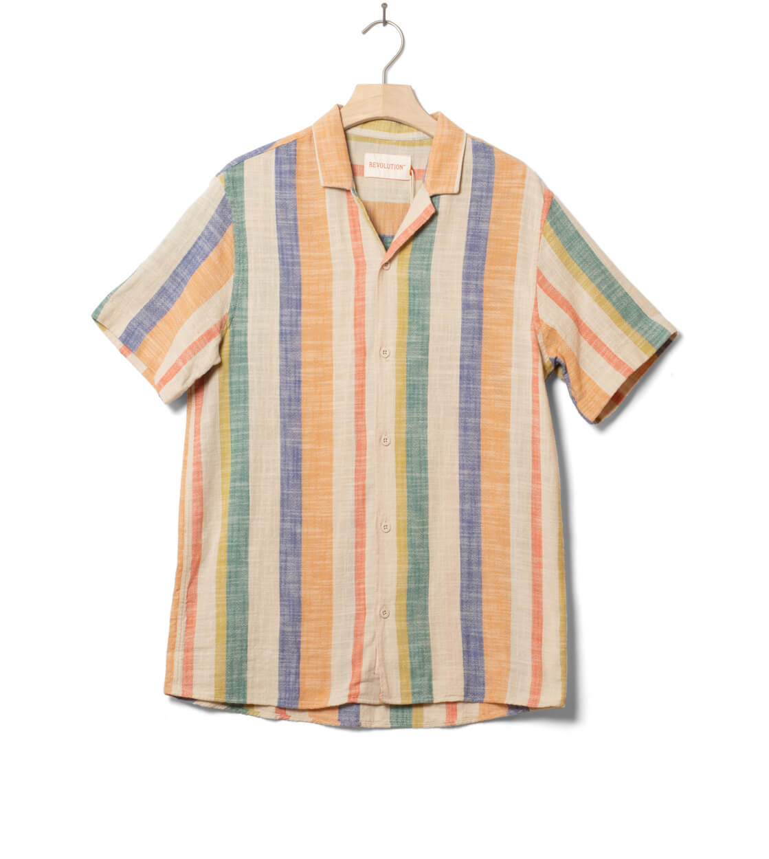 Revolution Shirt SS 3918 Cuban multi orange