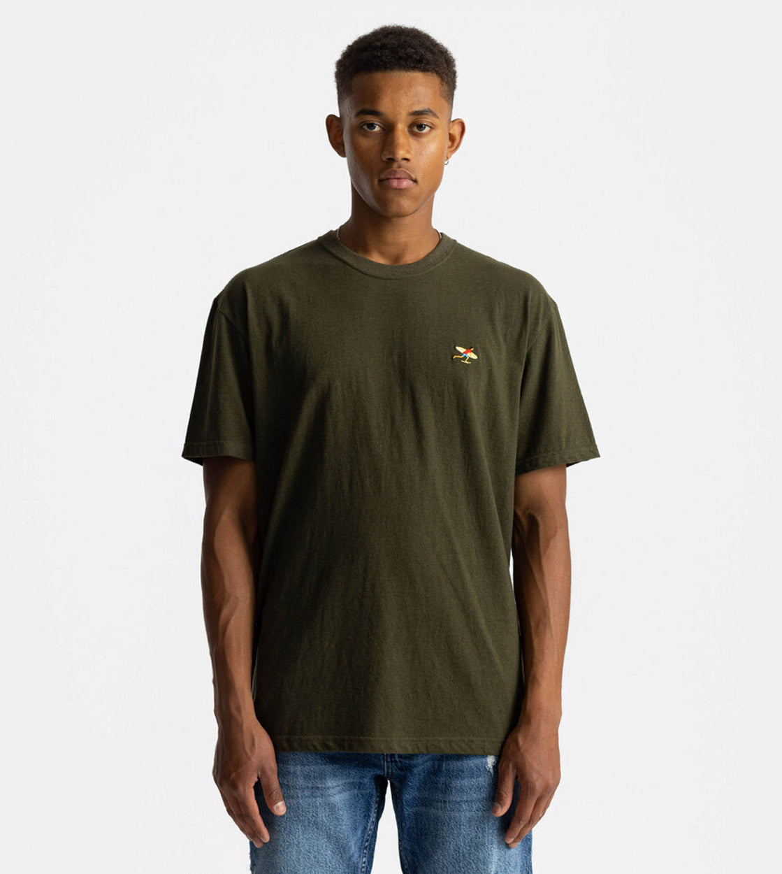 Revolution T-Shirt 1318 AWA green army melange