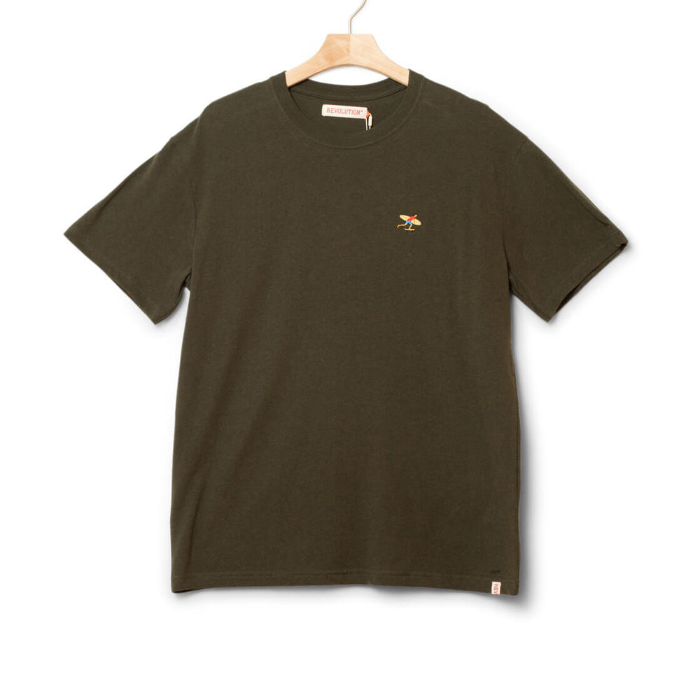 Revolution T-Shirt 1318 AWA green army melange