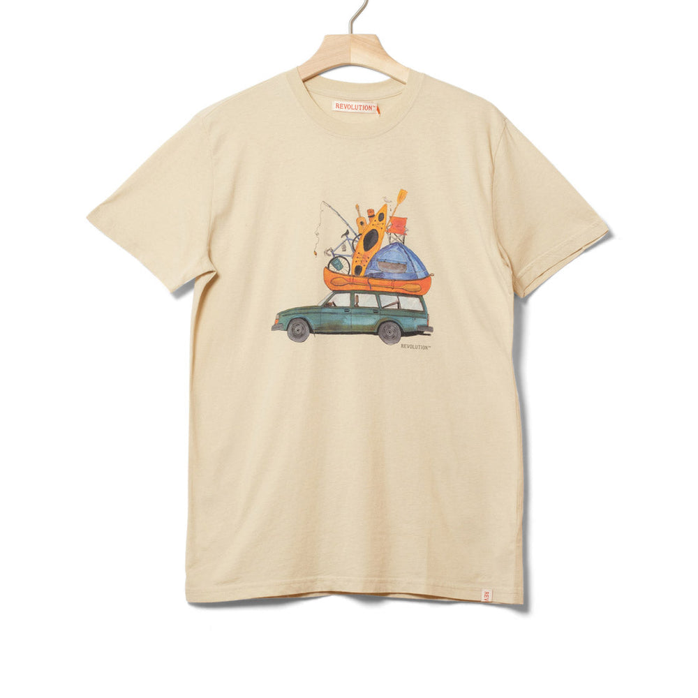 Revolution T-Shirt 1333 CAR beige off white