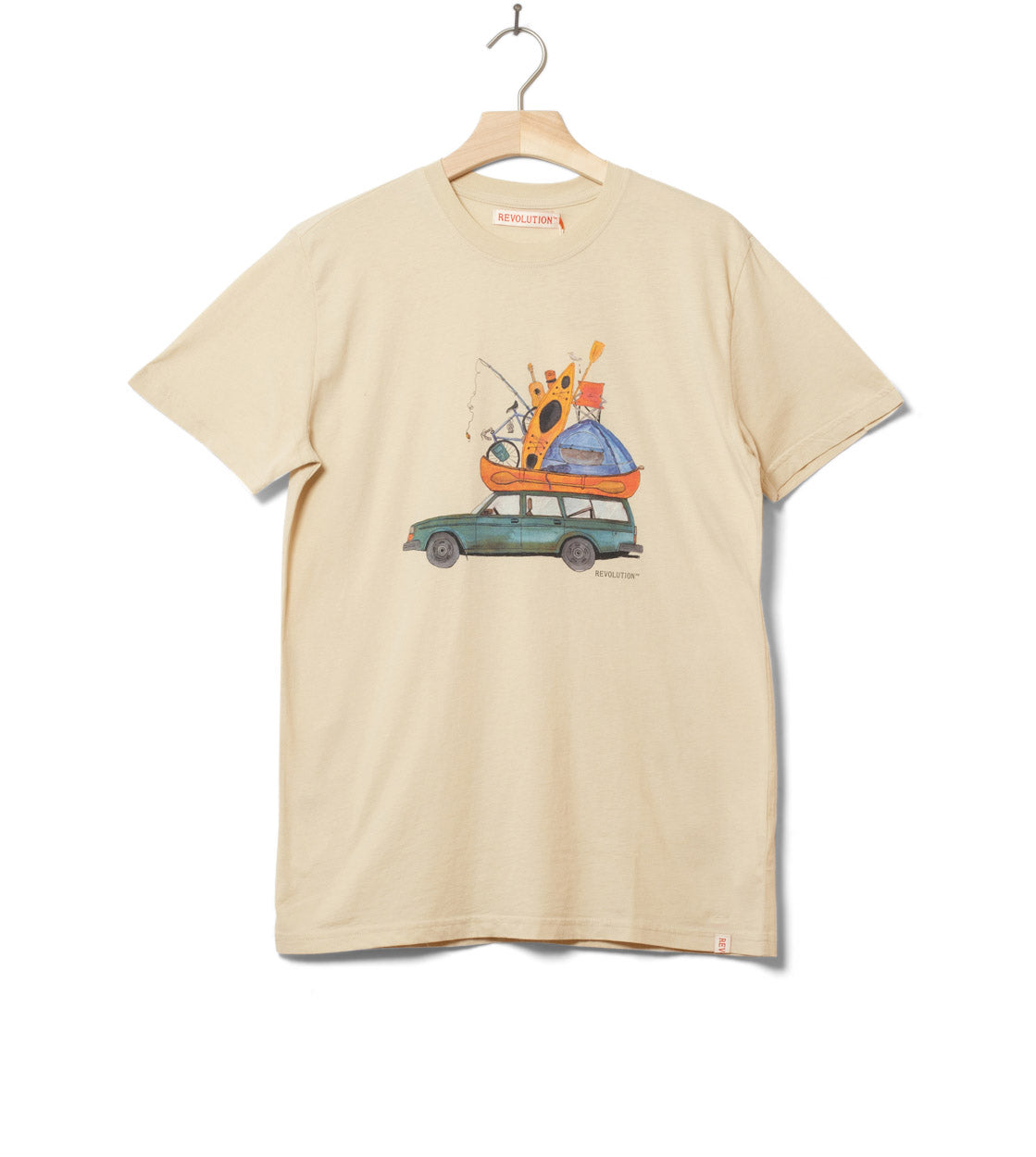 Revolution T-Shirt 1333 CAR beige off white