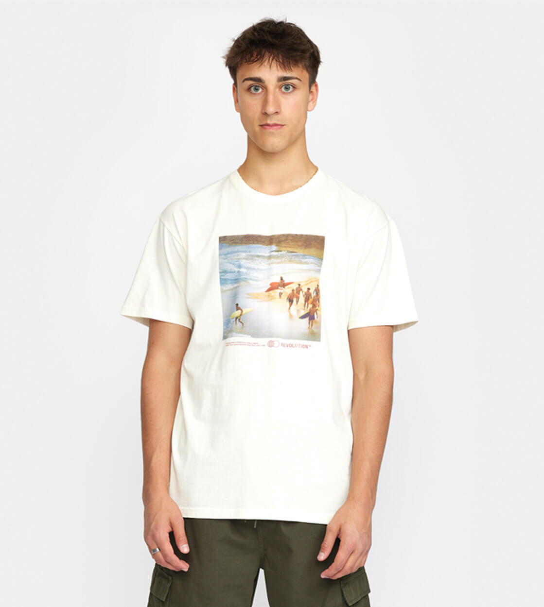 Revolution T-Shirt 1371 WAI beige offwhite