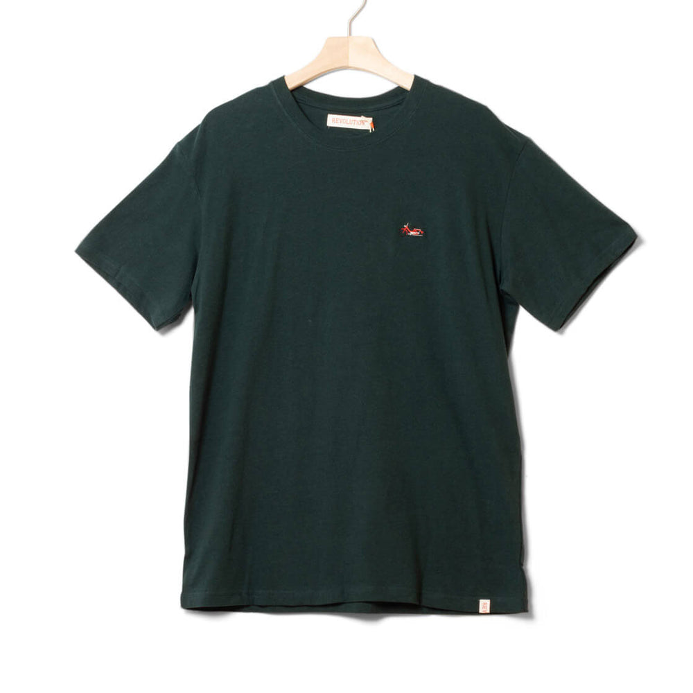 Revolution T-Shirt 1378 PUC green dark melange