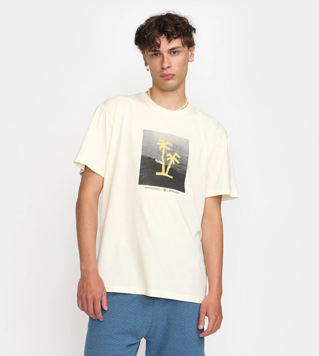 Revolution T-Shirt 1392 Tap beige offwhite