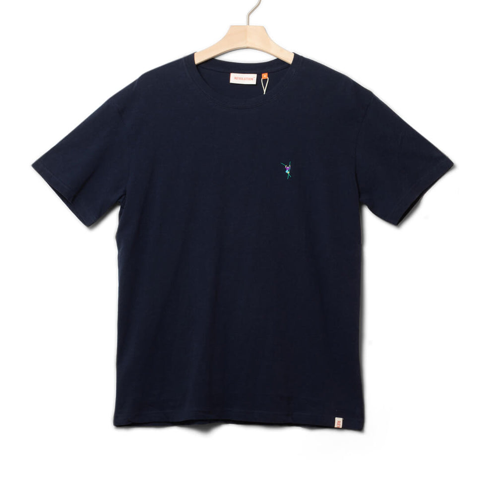 Revolution T-Shirt 1425 JUM blue navy melange