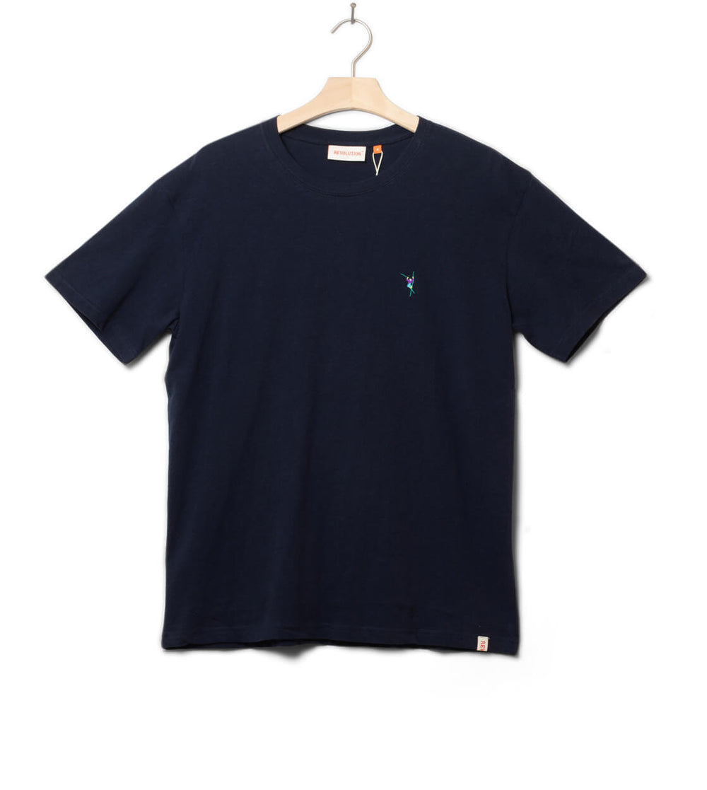 Revolution T-Shirt 1425 JUM blue navy melange
