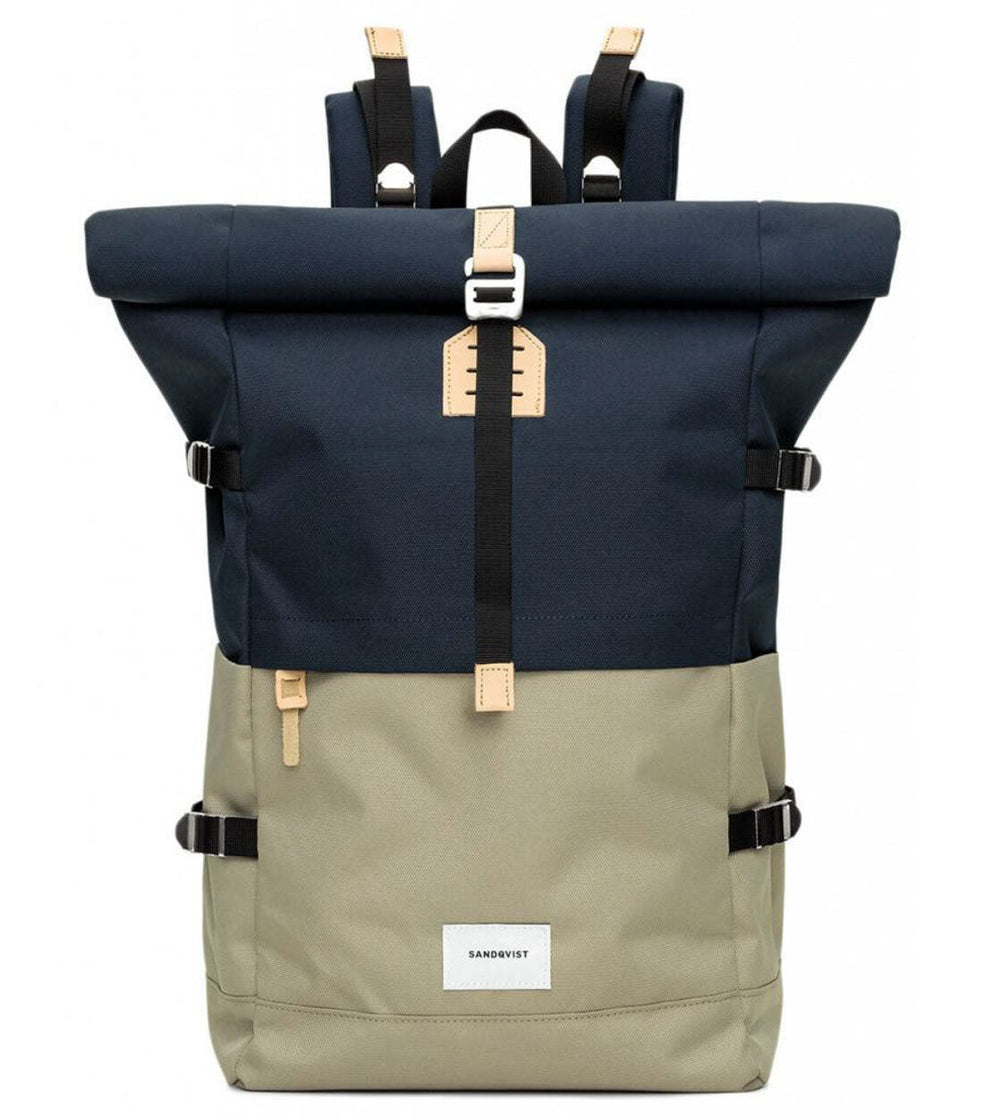 Sandqvist Backpack Bernt beige multi/blue