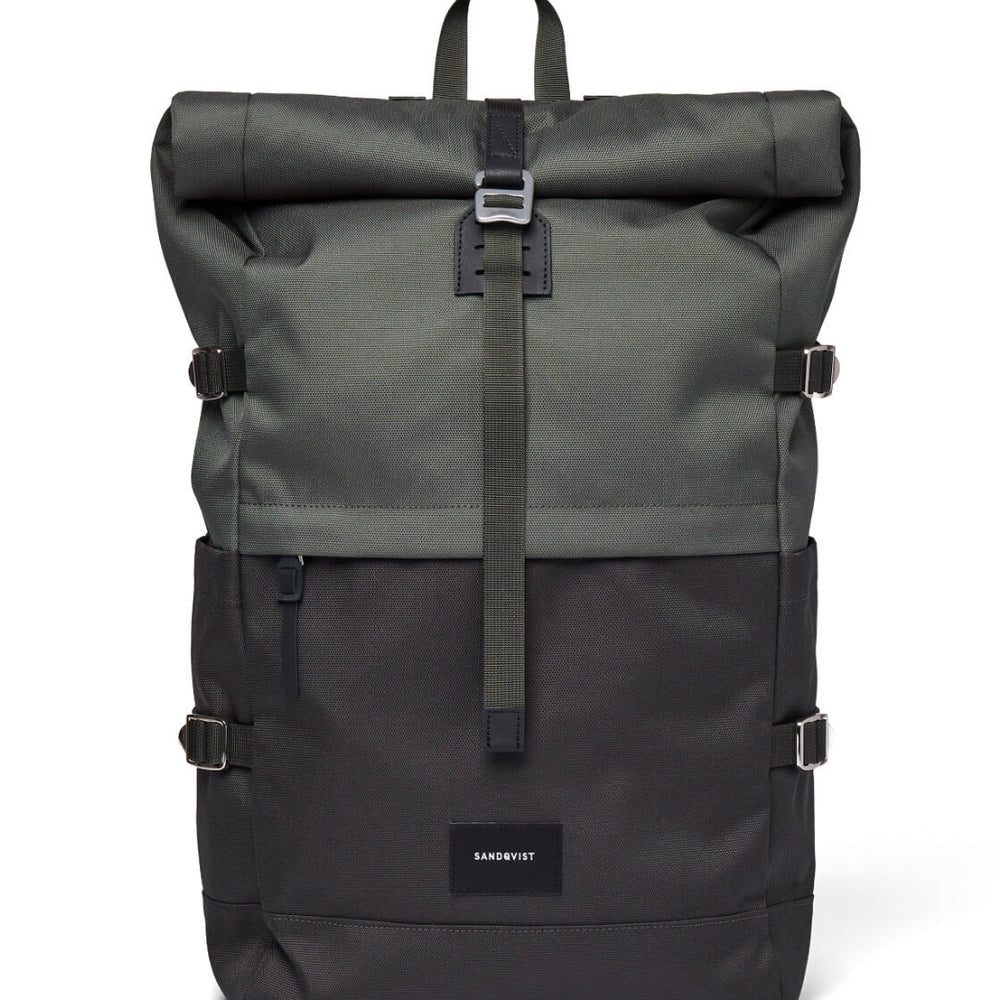 
                      
                        Sandqvist Backpack Bernt green multi with black leather
                      
                    