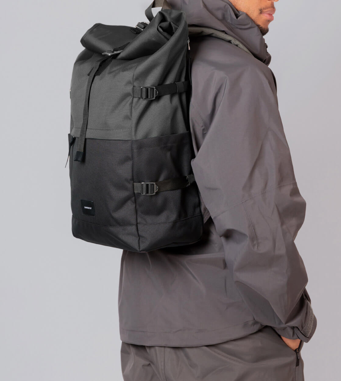 Sandqvist Backpack Bernt grey multi dark