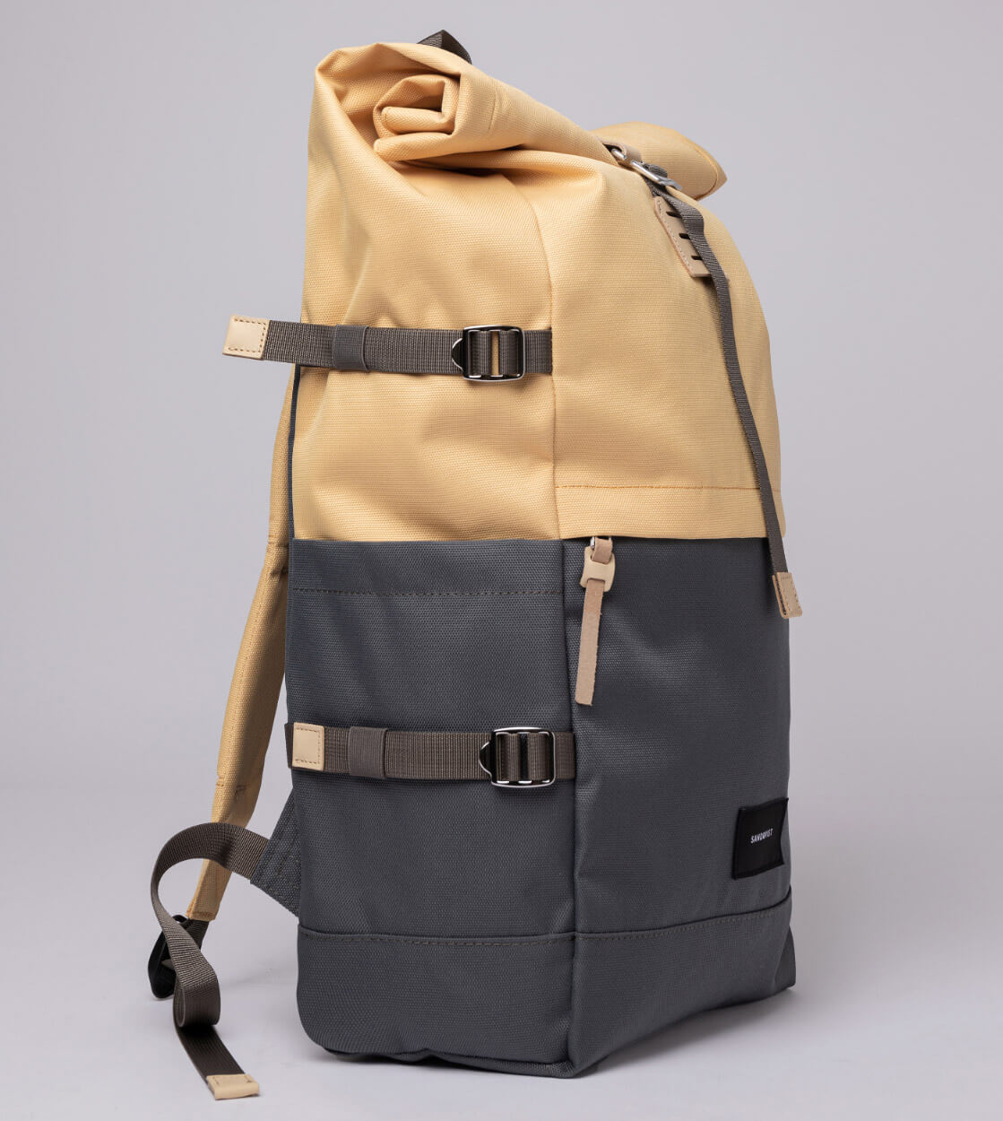 Sandqvist Backpack Bernt yellow/grey multi wheat