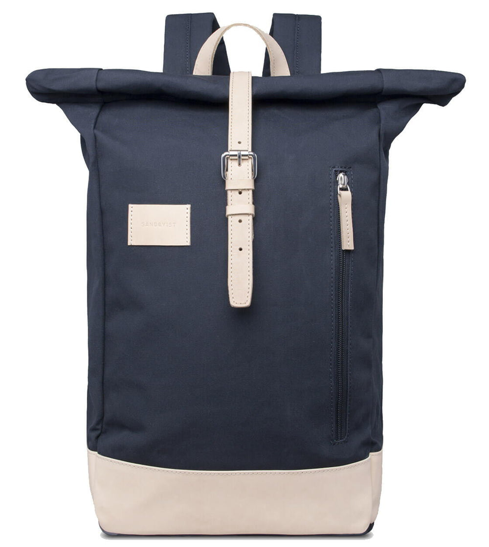 Sandqvist Backpack Dante Grand blue/natural leather