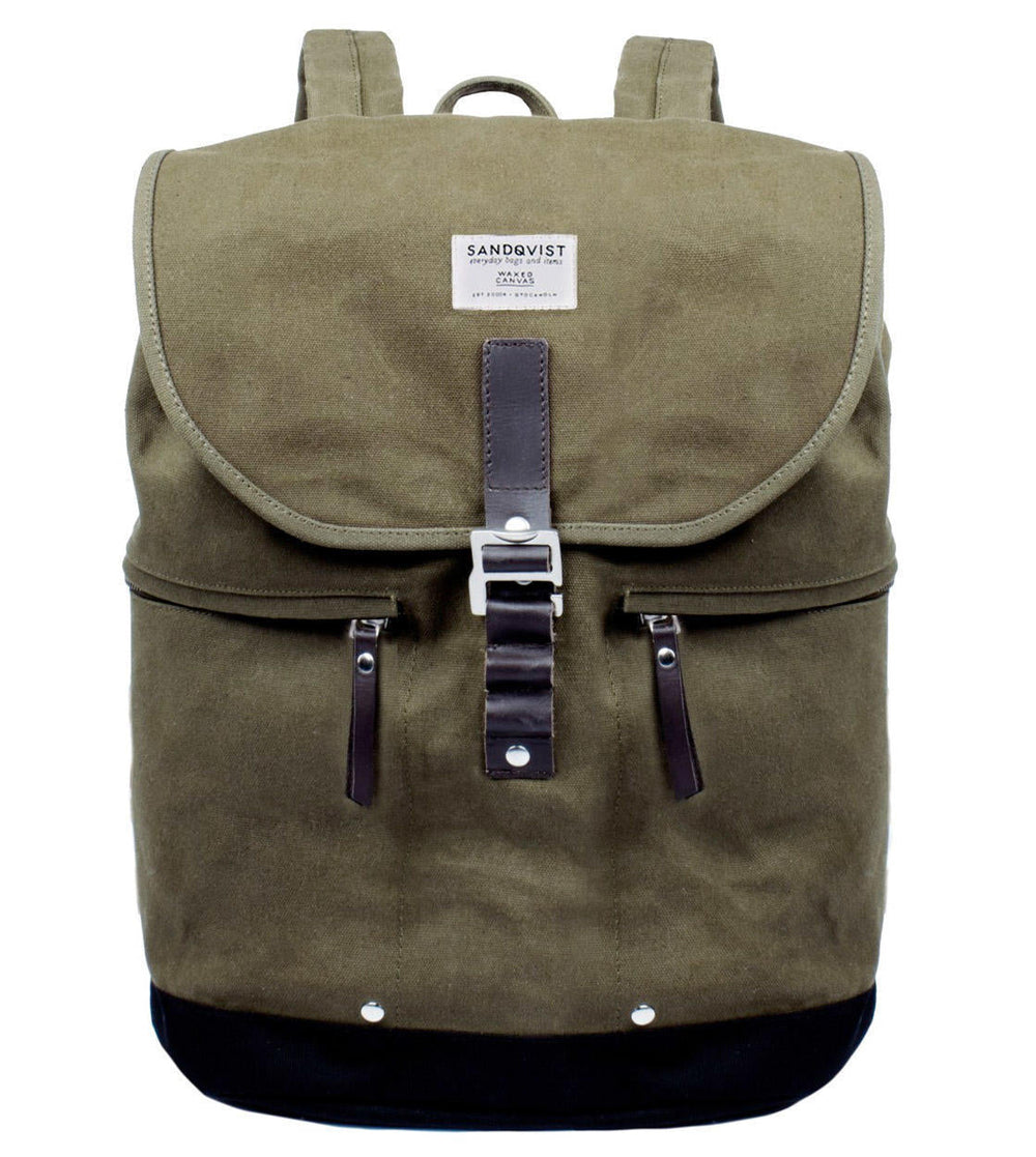 Sandqvist Backpack Gary Waxed green olive