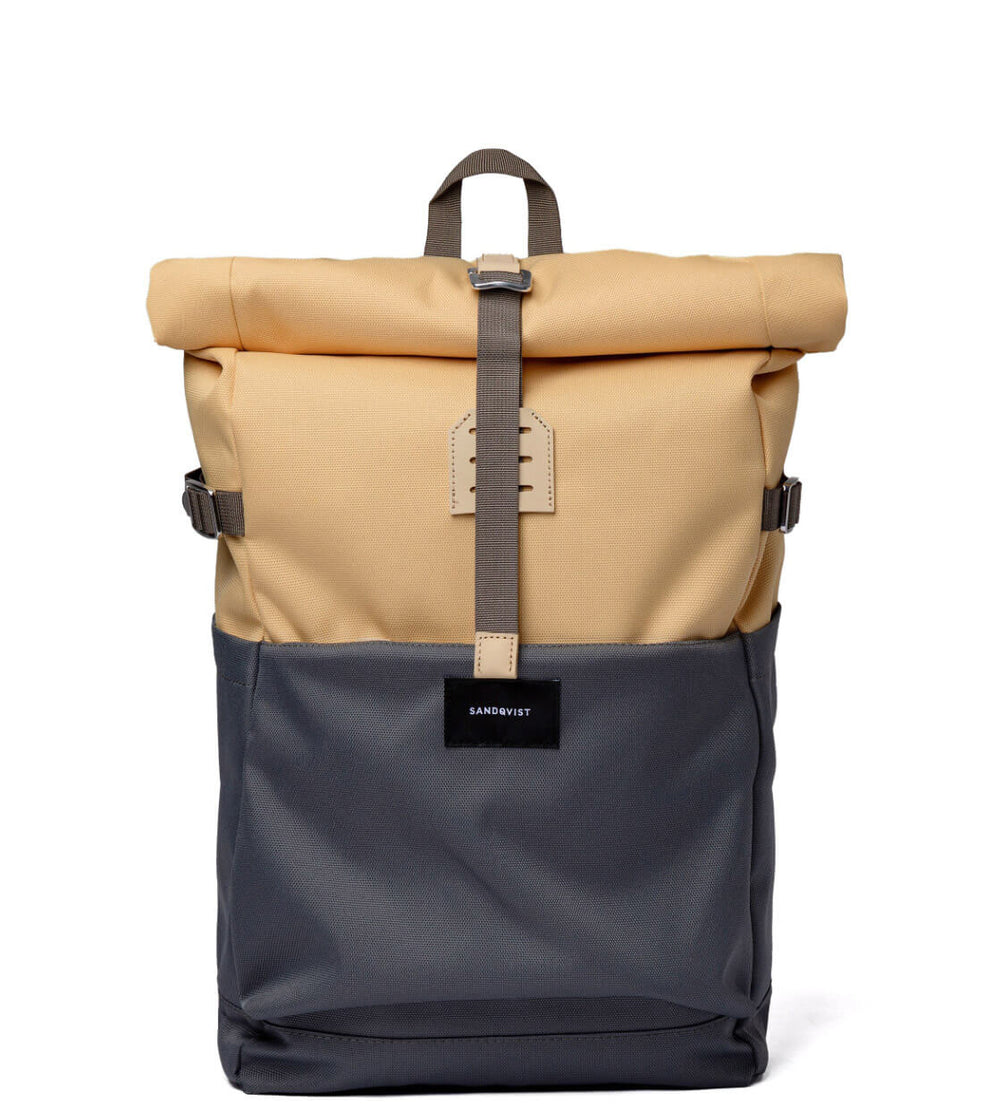 Sandqvist Backpack Ilon yellow/grey multi wheat