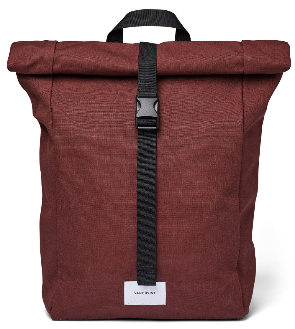 Sandqvist Backpack Kaj brown molton leaf with black webbing