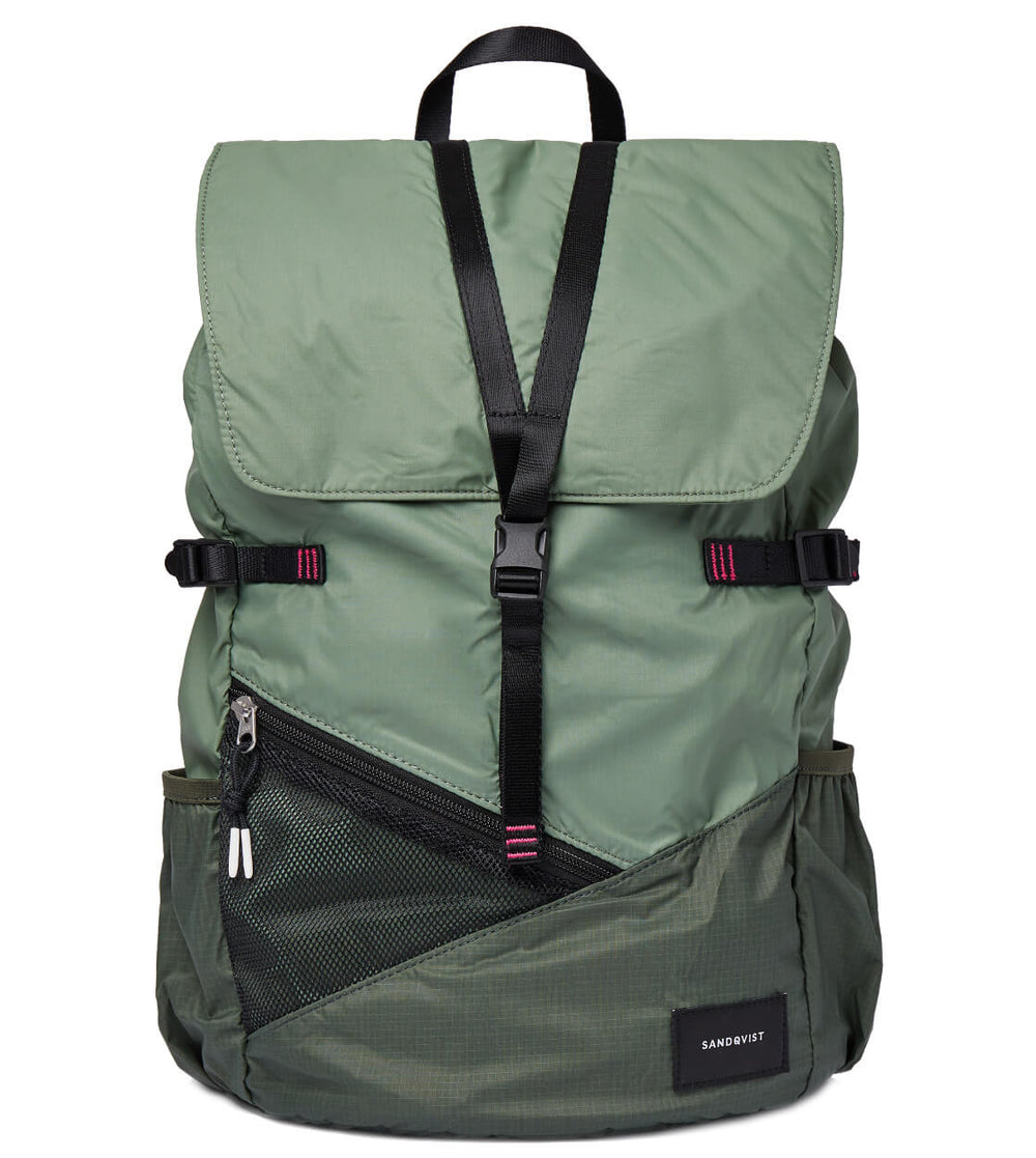 Sandqvist Backpack Kasper LW green multi dusty
