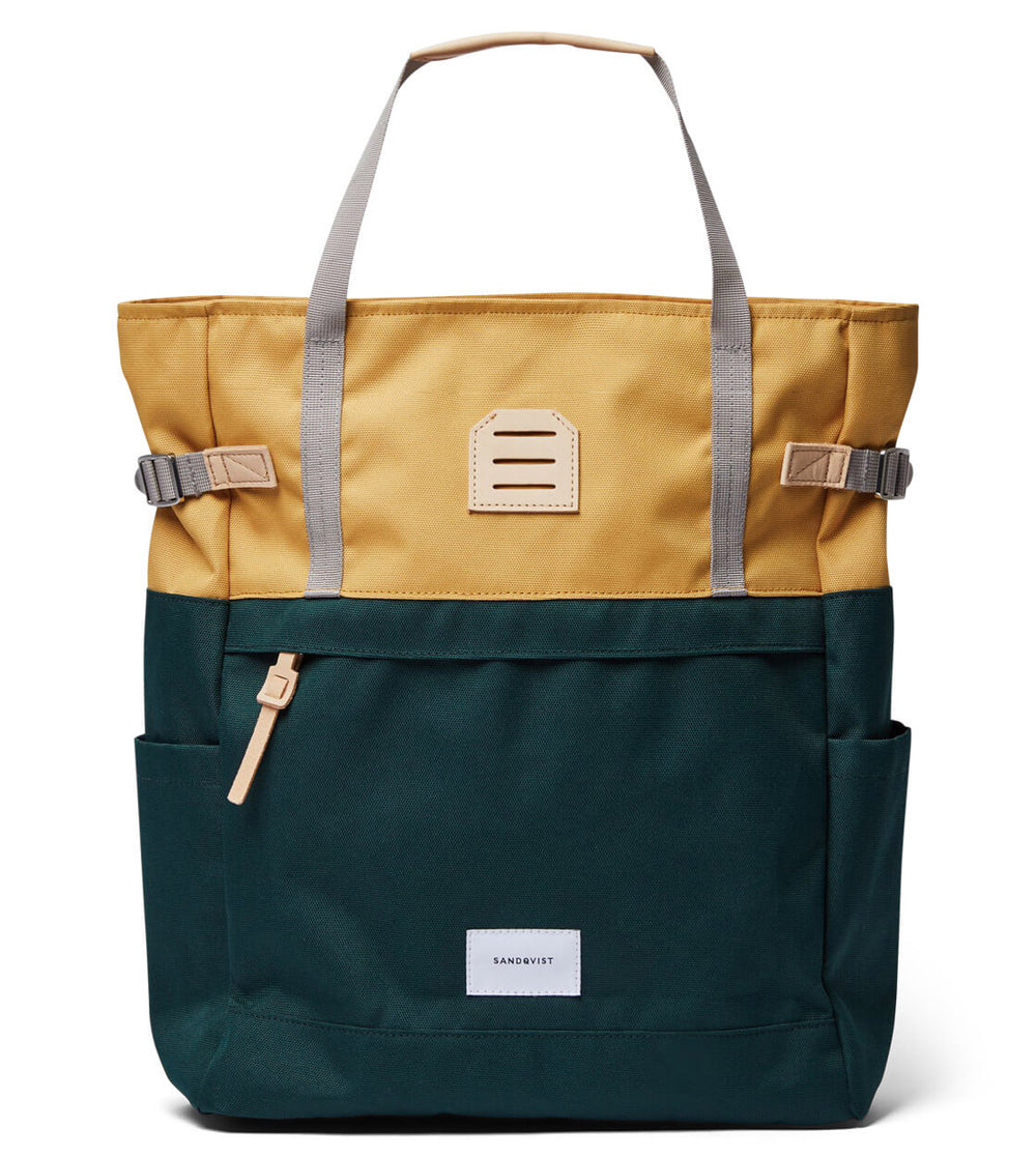Sandqvist Backpack Roger multi honey yellow/dark green
