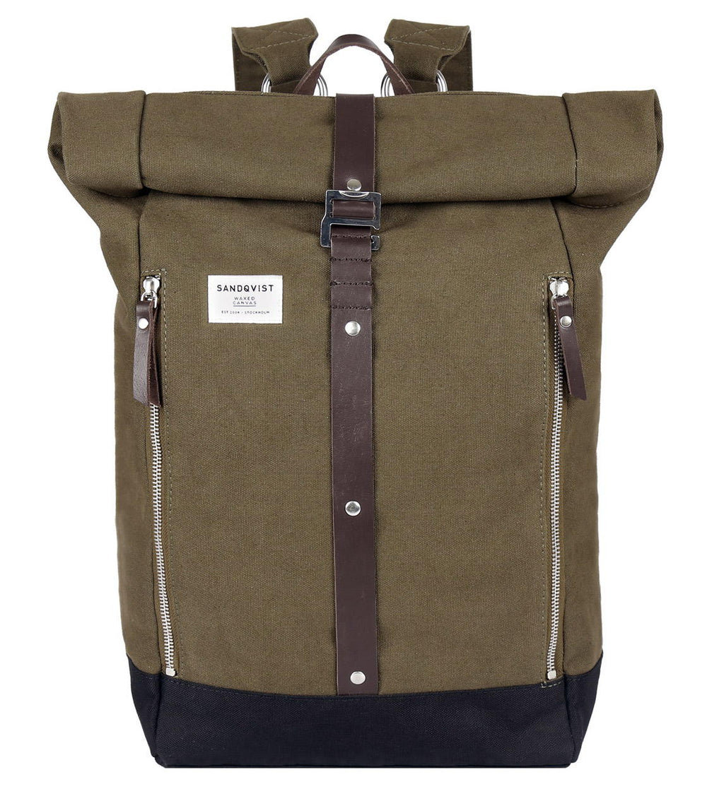 Sandqvist Backpack Rolf Waxed green olive