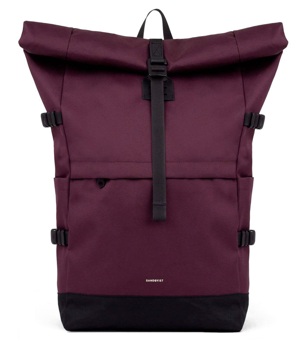 Sandqvist Backpack Rolltop L Icon red cabernet