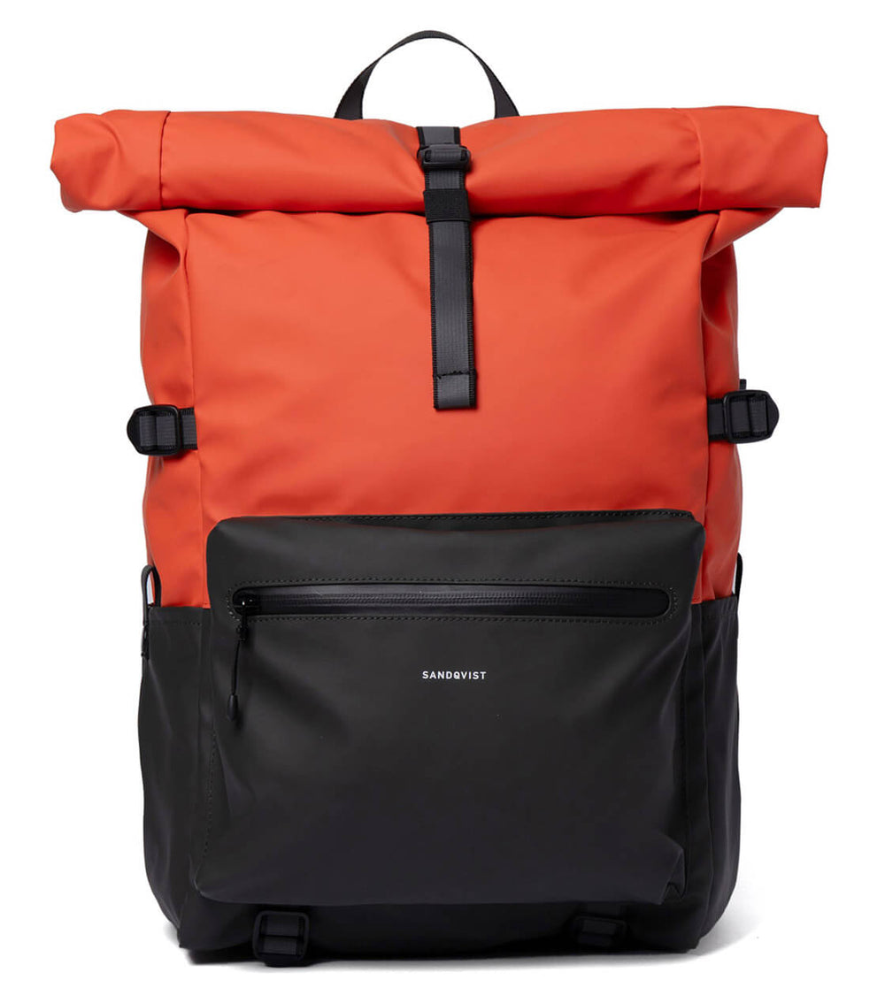 Sandqvist Backpack Ruben II multi orange/dark green