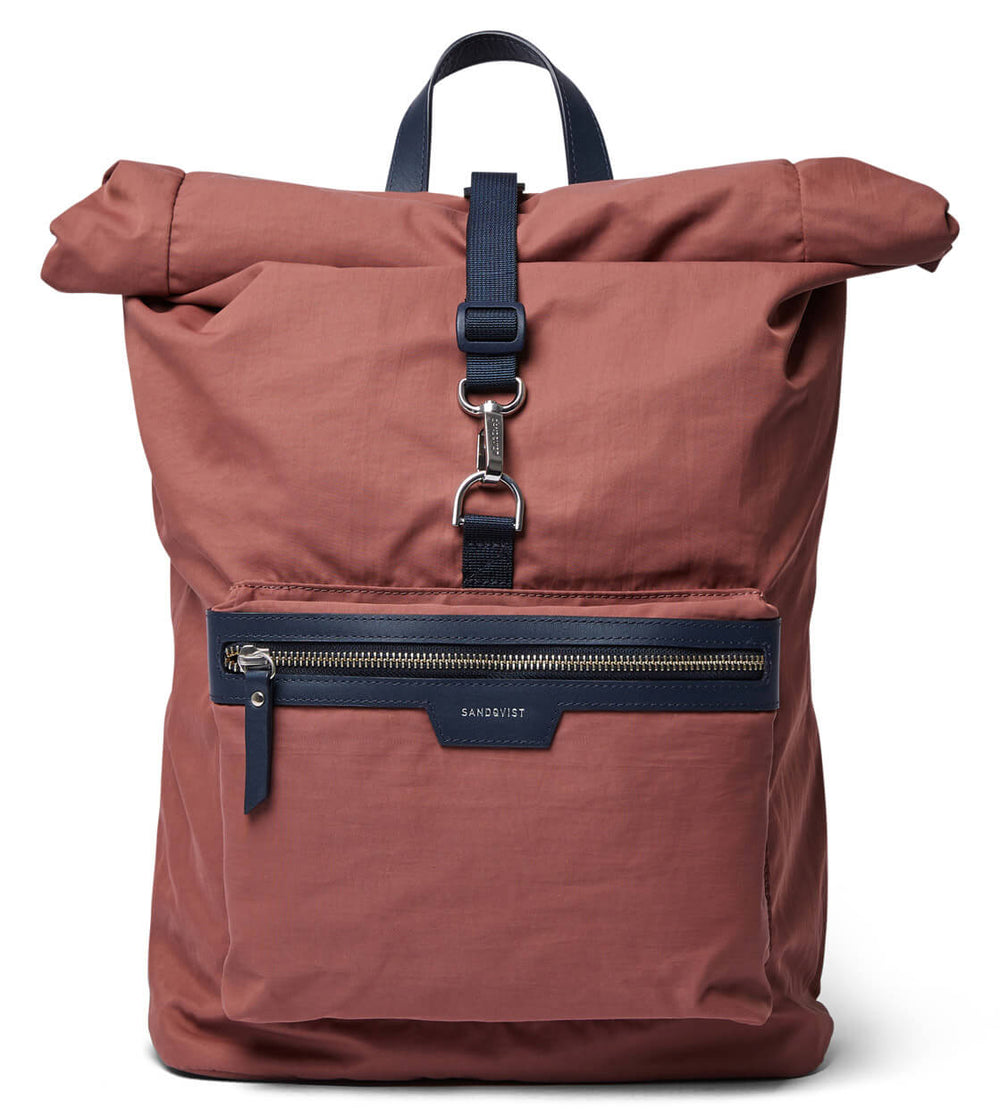 Sandqvist Backpack Siv red maroon/navy leather