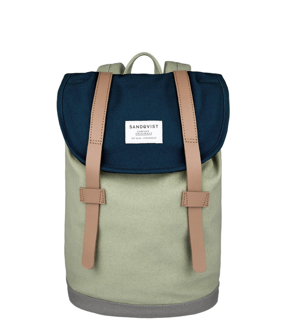 Sandqvist Backpack Stig Mini multi blue/sage/grey