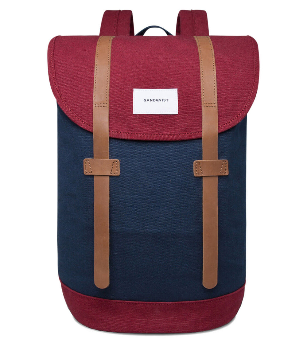 Sandqvist Backpack Stig multi blue/burgundy