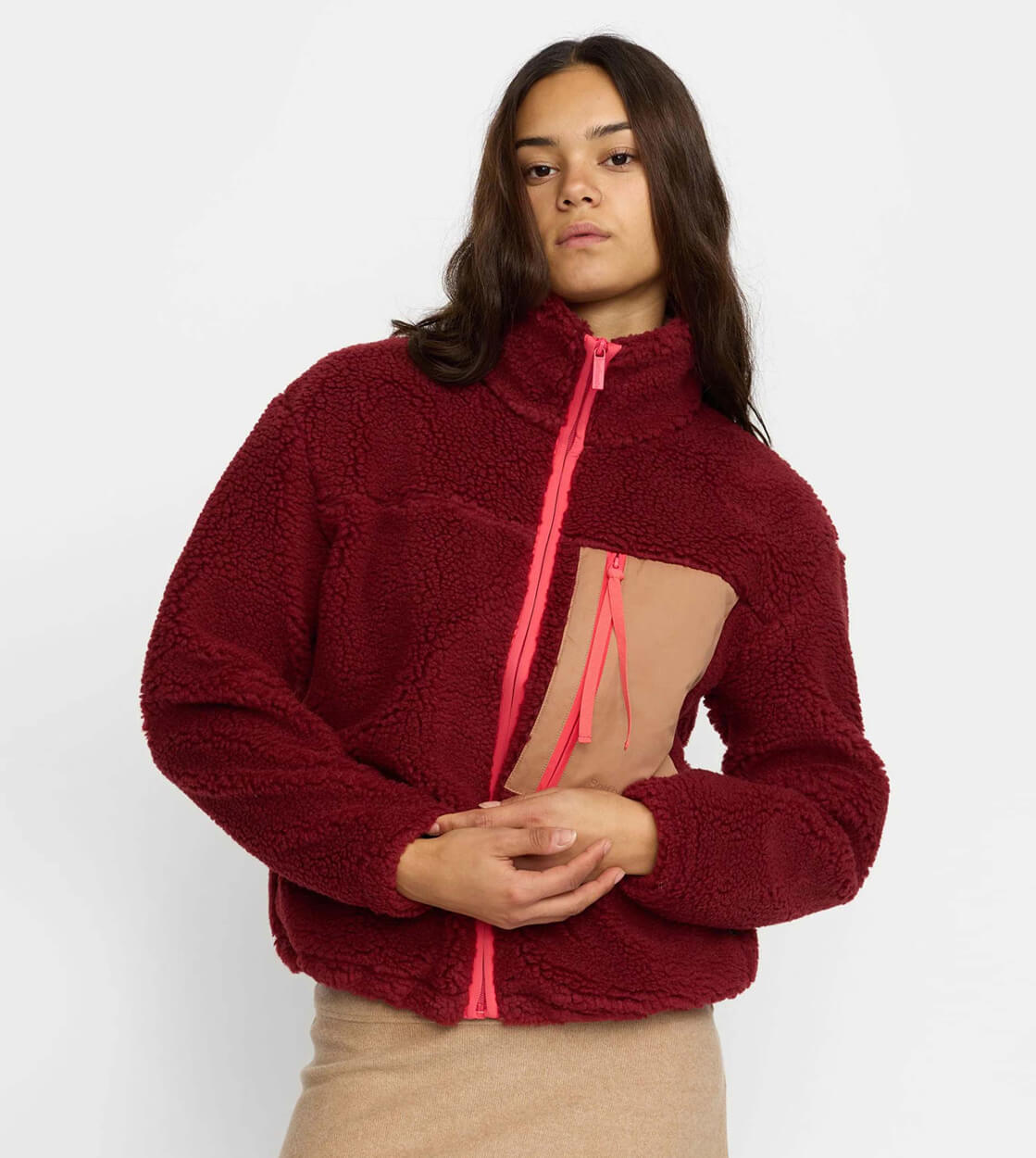 Selfhood W Jacket 77284 Teddy red burgundy