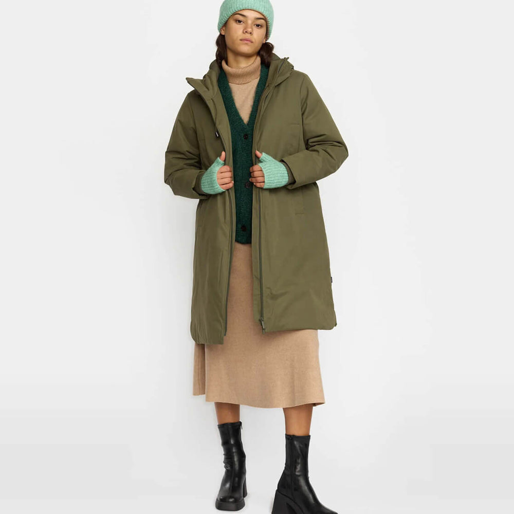 Selfhood W Parka 77340 Hooded green army