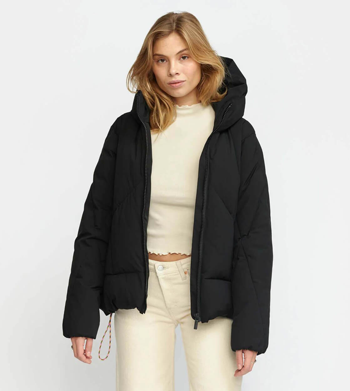 Selfhood W Winterjacket 77305 Hooded Puffer black