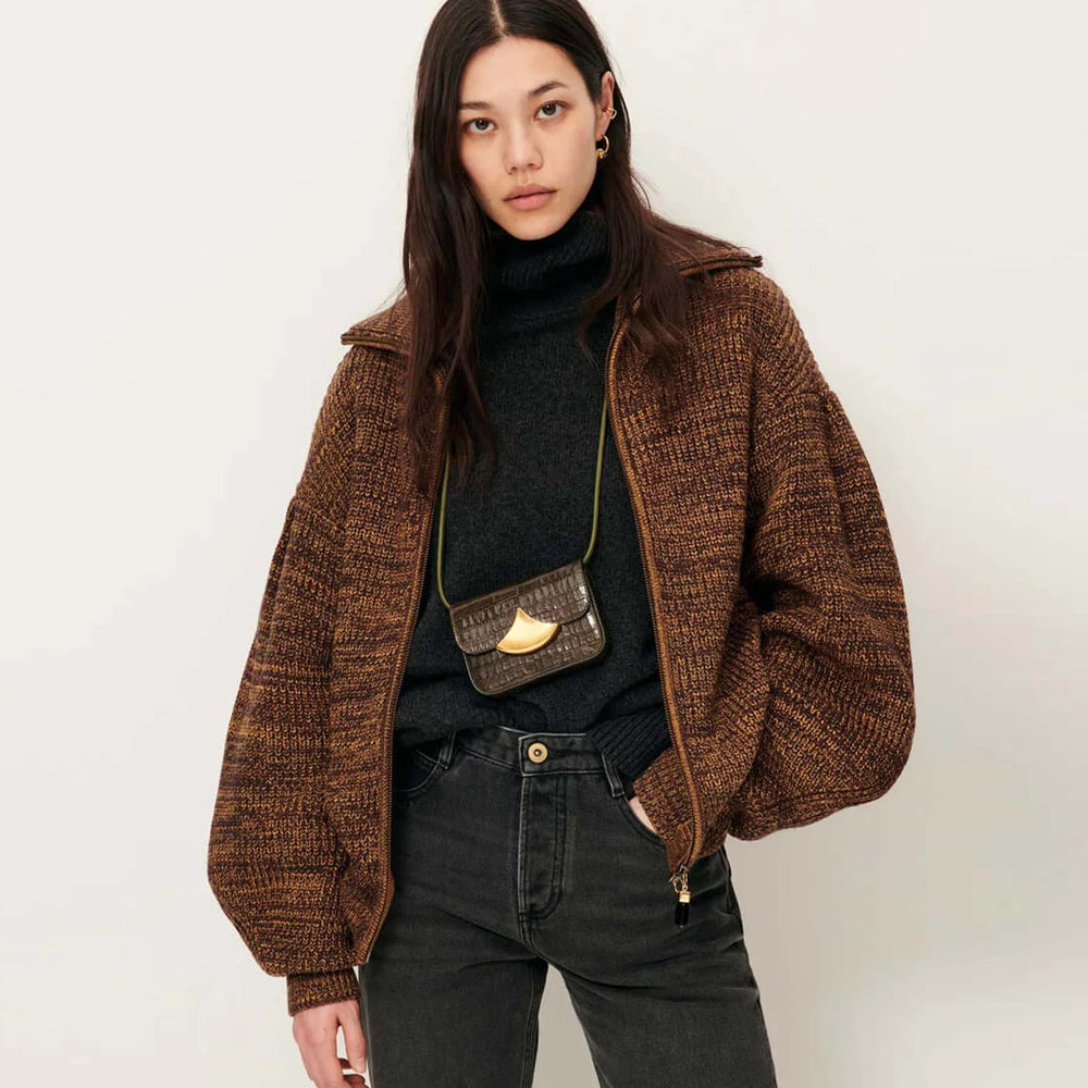 Sessun W Cardigan Waiser brown kakiwood