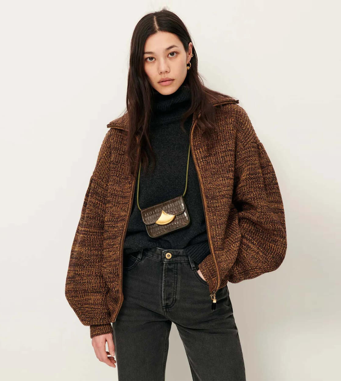 Sessun W Cardigan Waiser brown kakiwood