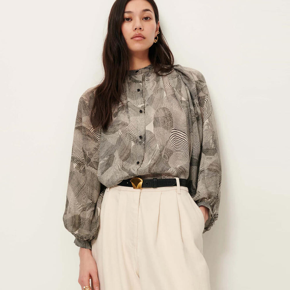 Sessun W Shirt Salva Silk white voluta