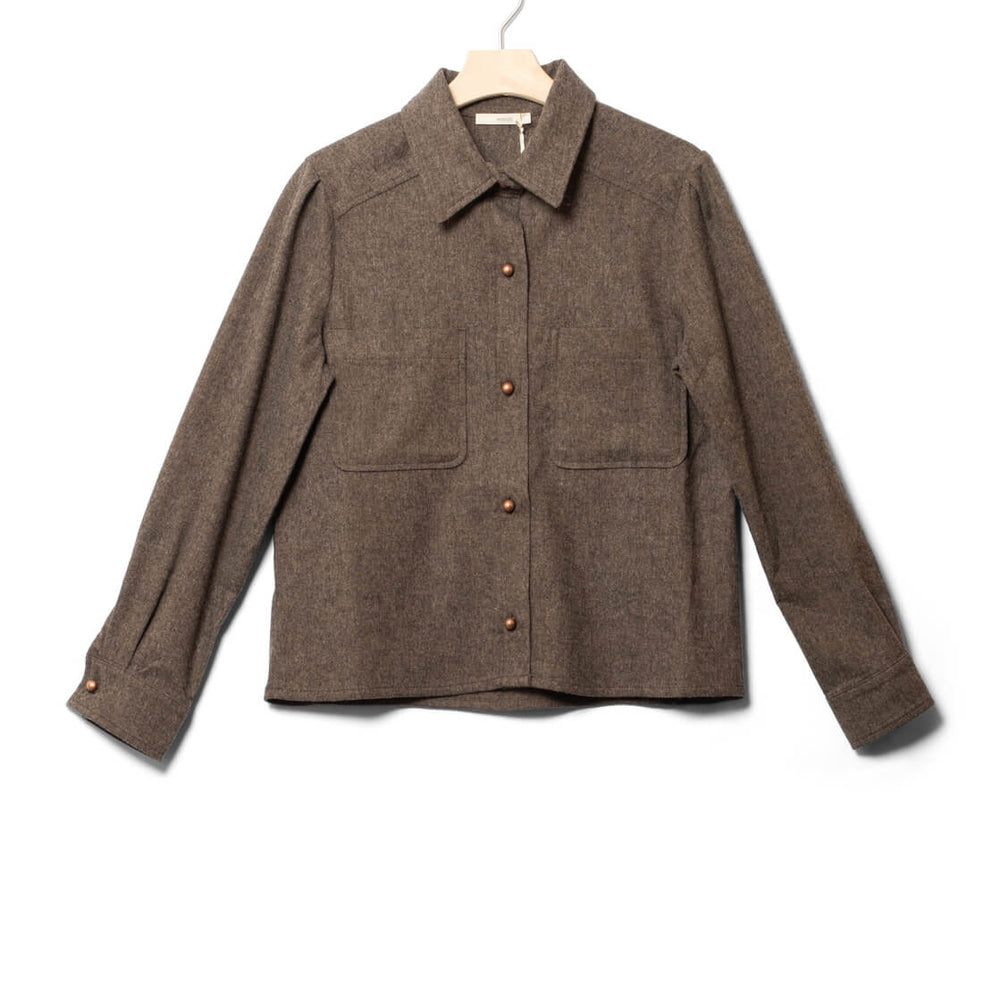 Sessun W Shirt Theowool brown warm stone
