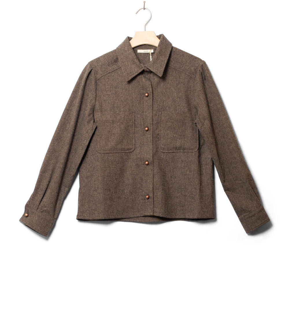 Sessun W Shirt Theowool brown warm stone