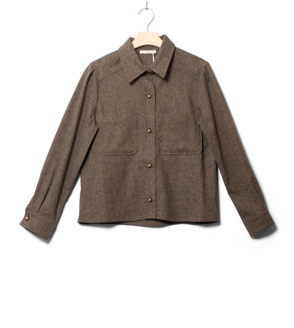 Sessun W Shirt Theowool brown warm stone