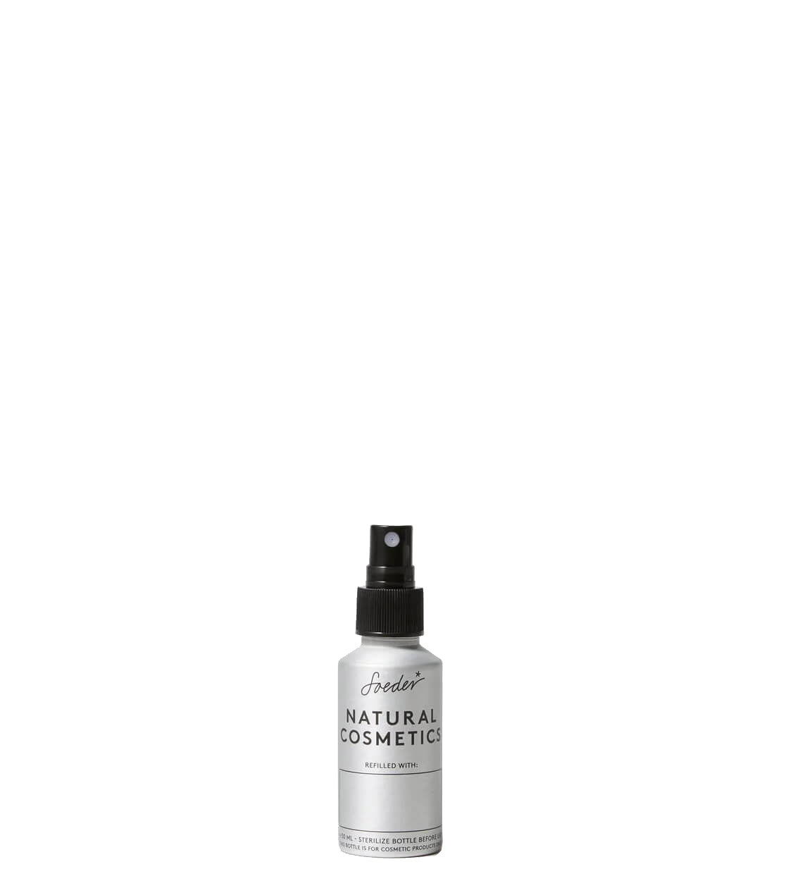 Soeder Refill Bottle w. Spray silver alu