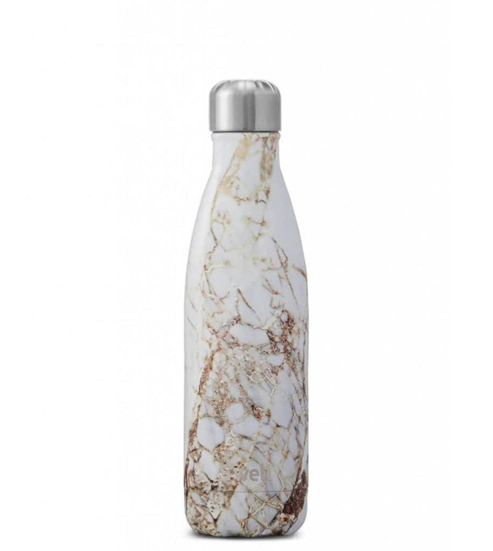Swell Water Bottle MD white elements calacatta gold