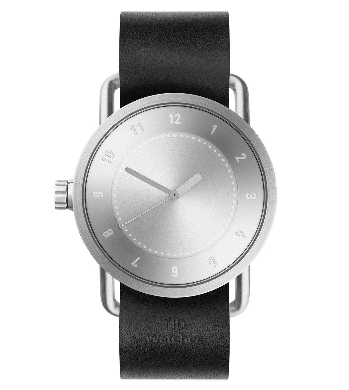 TID Watch No.1 Steel black leather/silver silver