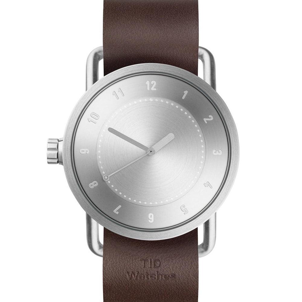 TID Watch No.1 Steel brown walnut leather/silver silver