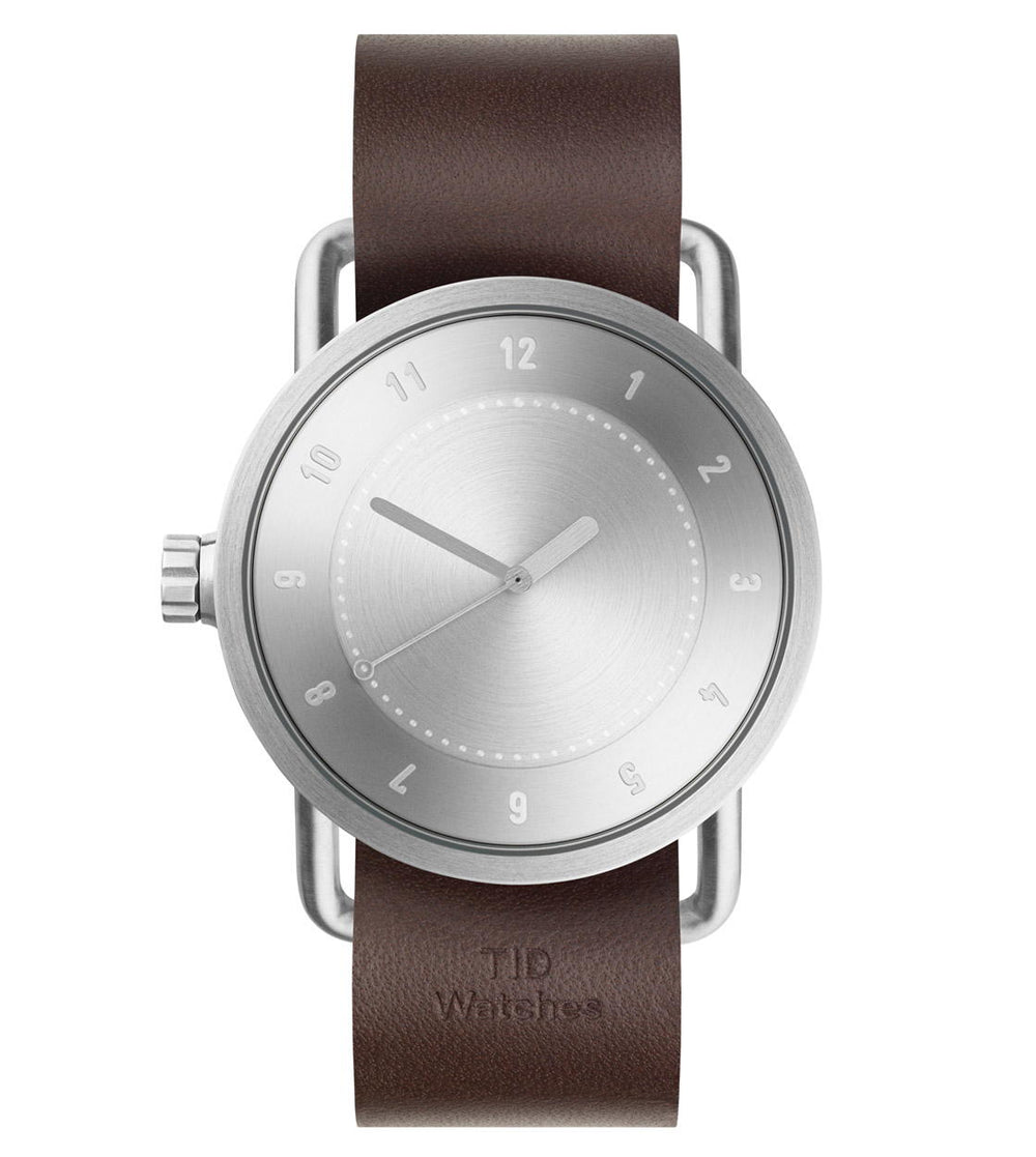 TID Watch No.1 Steel brown walnut leather/silver silver