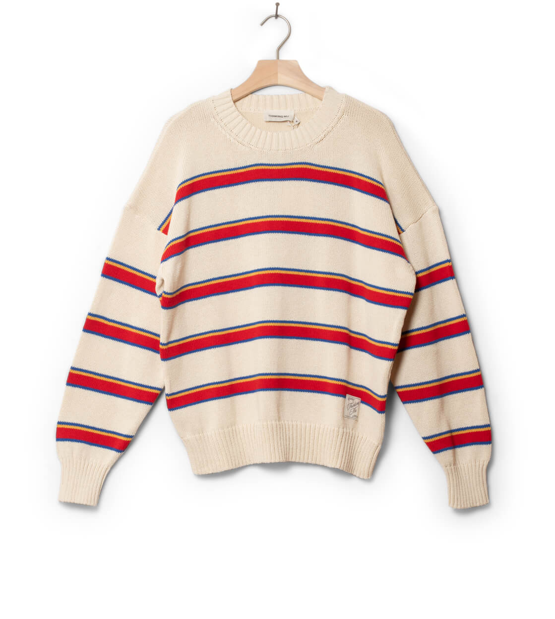 Thinking Mu Knit Beto beige ecru stripes