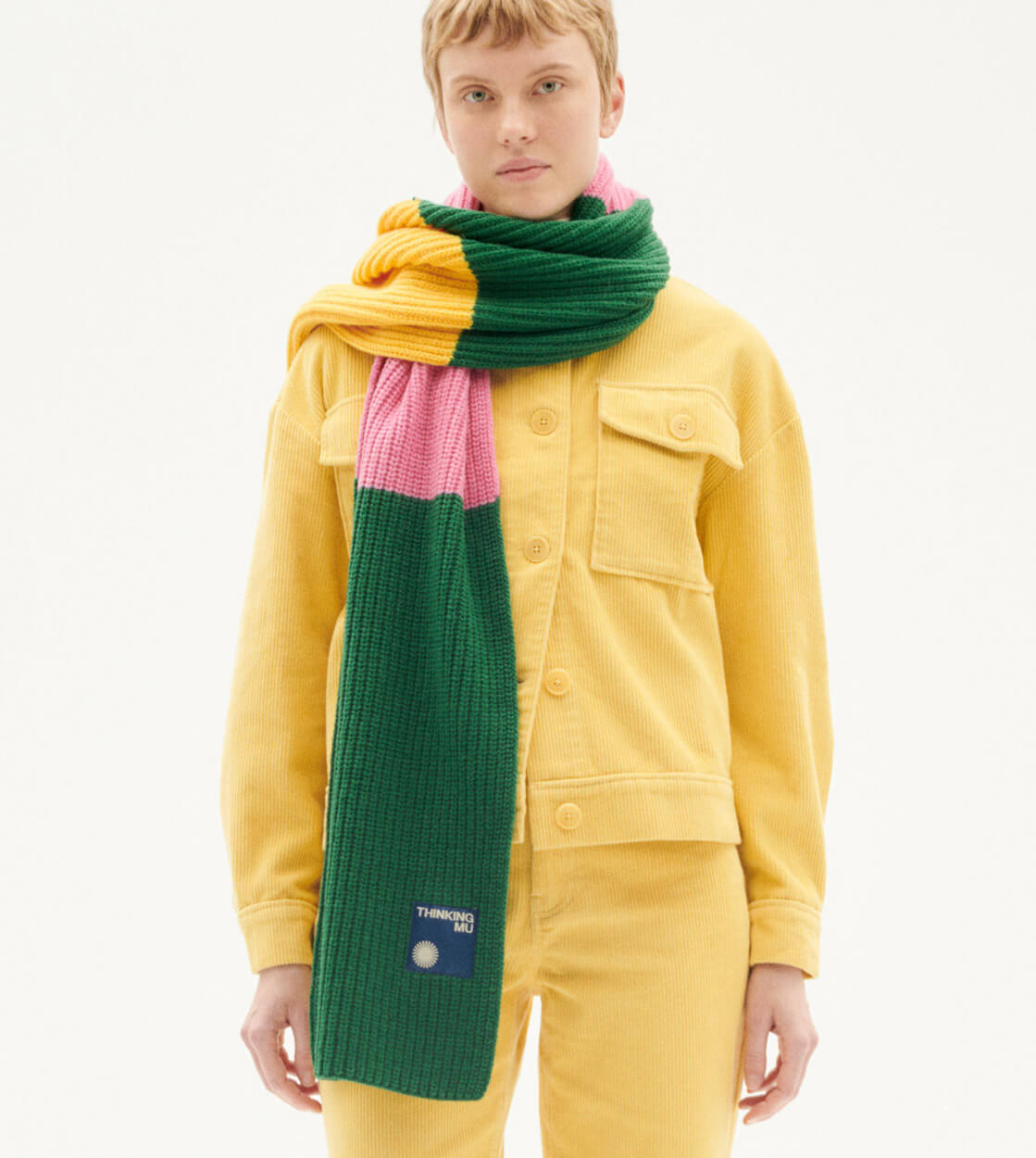 Thinking Mu Scarf Ghede yellow art