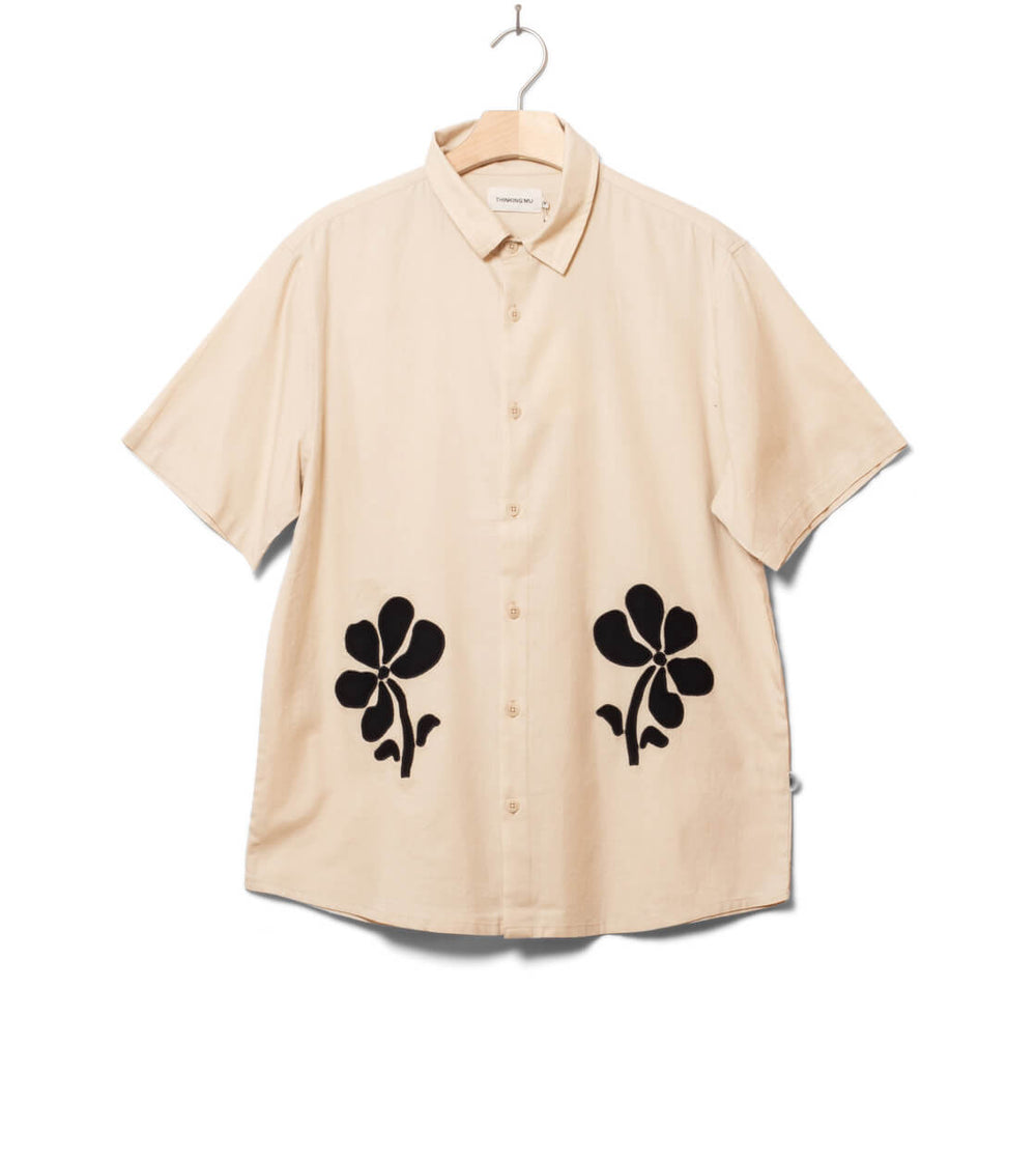 Thinking Mu Shirt SS Tom beige marygold
